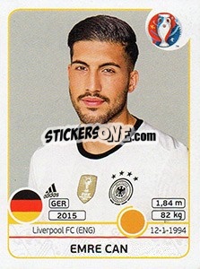 Sticker Emre Can - UEFA Euro France 2016 n. 252x - Panini