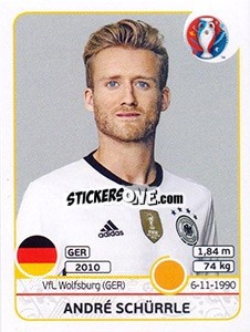 Cromo André Schürrle - UEFA Euro France 2016 - Panini