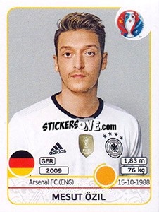 Cromo Mesut Özil - UEFA Euro France 2016 - Panini