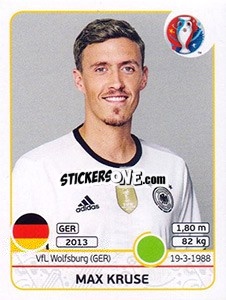 Sticker Max Kruse - UEFA Euro France 2016 - Panini