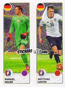 Cromo Manuel Neuer / Matthias Ginter - UEFA Euro France 2016 - Panini