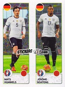 Figurina Mats Hummels / Jérôme Boateng - UEFA Euro France 2016 - Panini