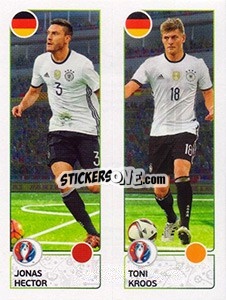 Cromo Jonas Hector / Toni Kroos - UEFA Euro France 2016 - Panini