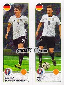 Sticker Bastian Schweinsteiger / Mesut Özil - UEFA Euro France 2016 n. 265 - Panini