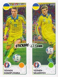 Sticker Yevhen Konoplyanka / Yevhen Seleznyov - UEFA Euro France 2016 n. 272 - Panini
