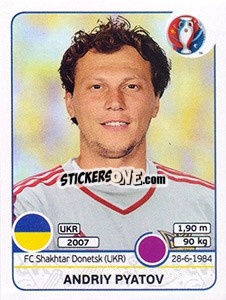 Sticker Andriy Pyatov - UEFA Euro France 2016 n. 273 - Panini
