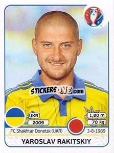 Sticker Yaroslav Rakitskiy - UEFA Euro France 2016 n. 277 - Panini