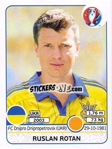 Sticker Ruslan Rotan - UEFA Euro France 2016 n. 282 - Panini