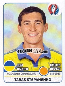 Sticker Taras Stepanenko - UEFA Euro France 2016 n. 283 - Panini