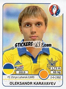 Sticker Oleksandr Karavaev - UEFA Euro France 2016 n. 285x - Panini