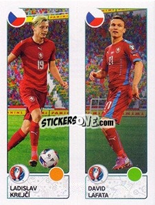 Sticker Ladislav Krejcí / David Lafata - UEFA Euro France 2016 n. 384 - Panini