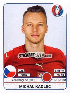 Sticker Michal Kadlec - UEFA Euro France 2016 - Panini