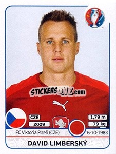 Sticker David Limberský - UEFA Euro France 2016 n. 391 - Panini