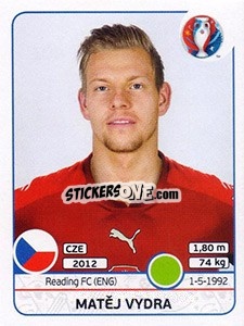 Sticker Matej Vydra - UEFA Euro France 2016 - Panini