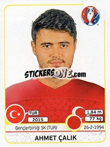 Cromo Ahmet  Çalik - UEFA Euro France 2016 - Panini