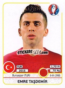 Sticker Emre Tasdemir - UEFA Euro France 2016 - Panini