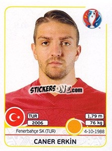 Sticker Caner Erkin - UEFA Euro France 2016 - Panini