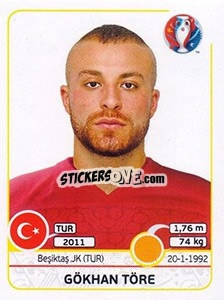 Sticker Gökhan Töre - UEFA Euro France 2016 - Panini