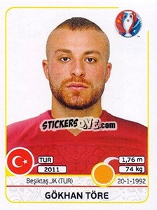 Sticker Gökhan Töre - UEFA Euro France 2016 n. 416 - Panini