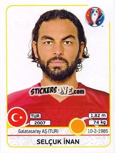 Sticker Selçuk Inan - UEFA Euro France 2016 n. 417 - Panini