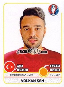 Sticker Volkan Sen - UEFA Euro France 2016 - Panini