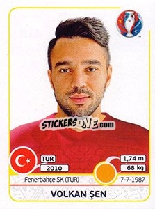 Sticker Volkan Sen - UEFA Euro France 2016 n. 418 - Panini