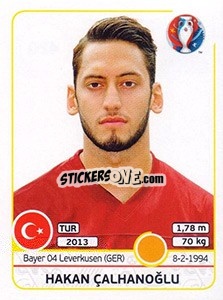 Sticker Hakan Çalhanoğlu - UEFA Euro France 2016 n. 420 - Panini