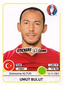 Sticker Umut Bulut - UEFA Euro France 2016 n. 423 - Panini