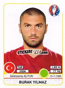 Sticker Burak Yilmaz - UEFA Euro France 2016 - Panini