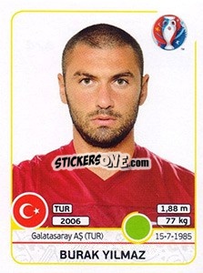 Sticker Burak Yilmaz - UEFA Euro France 2016 n. 424 - Panini