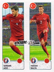 Sticker Serdar Aziz / Hakan Balta - UEFA Euro France 2016 n. 427 - Panini