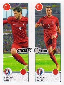 Cromo Serdar Aziz / Hakan Balta - UEFA Euro France 2016 - Panini