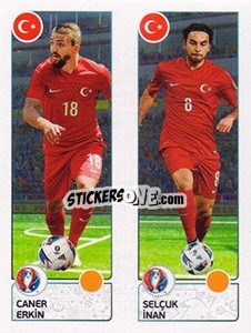Sticker Caner Erkin / Selçuk Inan - UEFA Euro France 2016 n. 428 - Panini