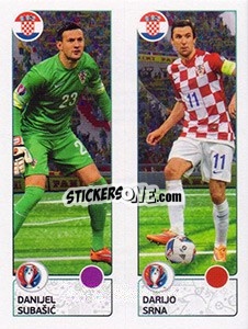 Sticker Danijel Subašic / Darijo Srna - UEFA Euro France 2016 - Panini