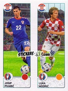 Sticker Josip Pivaric / Luka Modric - UEFA Euro France 2016 n. 434 - Panini