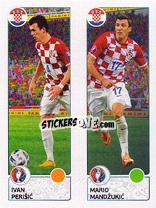 Sticker Ivan Perišic / Mario Mandžukic - UEFA Euro France 2016 n. 436 - Panini