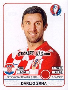 Sticker Darijo Srna - UEFA Euro France 2016 - Panini