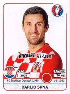Sticker Darijo Srna - UEFA Euro France 2016 n. 438 - Panini