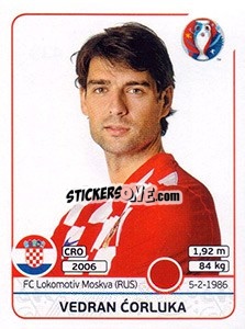 Sticker Vedran Corluka - UEFA Euro France 2016 n. 439 - Panini