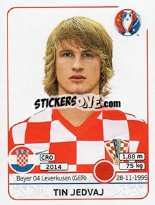 Sticker Tin Jedvaj - UEFA Euro France 2016 - Panini