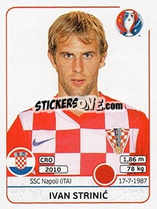 Sticker Ivan Strinic - UEFA Euro France 2016 n. 444x - Panini