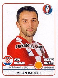 Sticker Milan Badelj - UEFA Euro France 2016 n. 447 - Panini