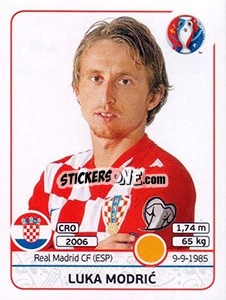 Sticker Luka Modric - UEFA Euro France 2016 n. 448 - Panini