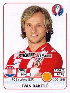 Sticker Ivan Rakitic - UEFA Euro France 2016 n. 450 - Panini