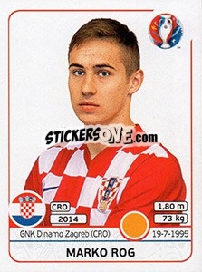 Sticker Marko Rog - UEFA Euro France 2016 - Panini