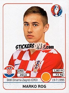 Sticker Marko Rog - UEFA Euro France 2016 n. 452x - Panini