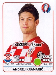 Sticker Andrej Kramaric - UEFA Euro France 2016 n. 454 - Panini