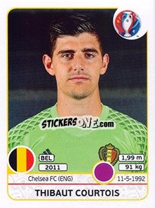 Sticker Thibaut Courtois - UEFA Euro France 2016 n. 465 - Panini