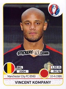 Sticker Vincent Kompany - UEFA Euro France 2016 n. 467 - Panini