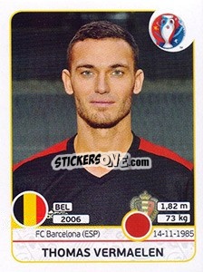 Sticker Thomas Vermaelen - UEFA Euro France 2016 - Panini